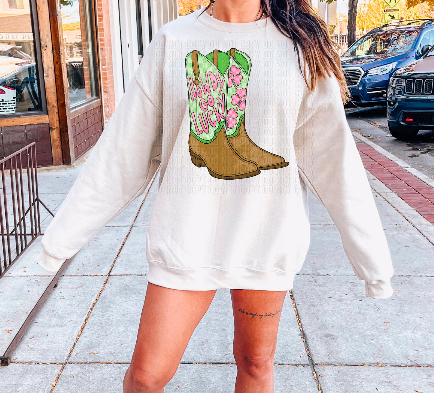 Howdy Go Lucky Boots DTF Transfer