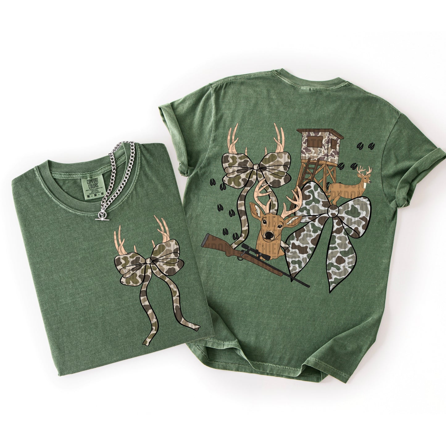Deer Girly Rifle Front/Back DTF Transfer