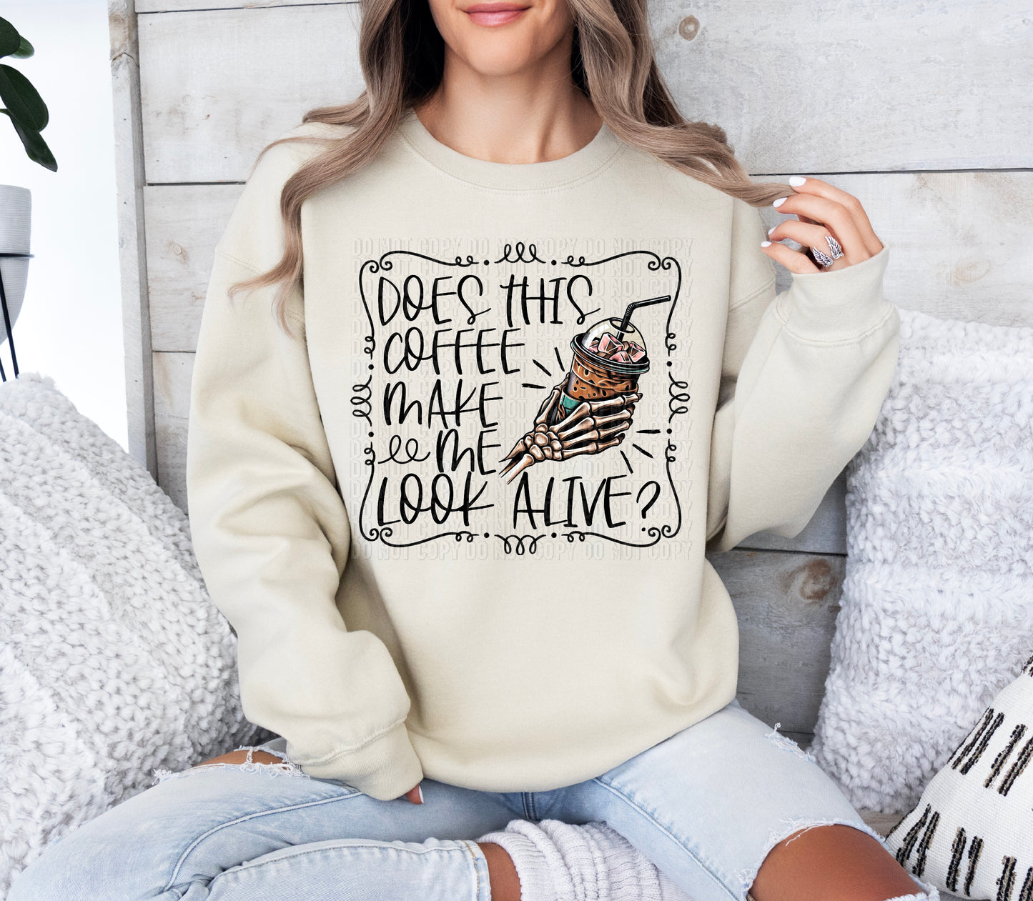 Does This Coffee Make Me Look Alive DTF Transfer