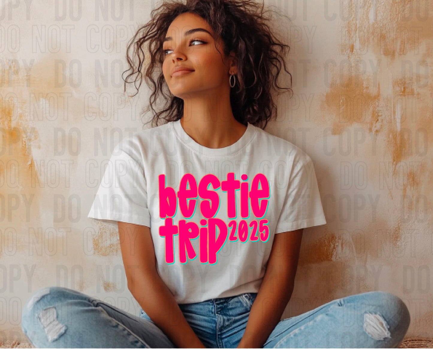 Bestie Trip 2025 Preppy Pink DTF Transfer