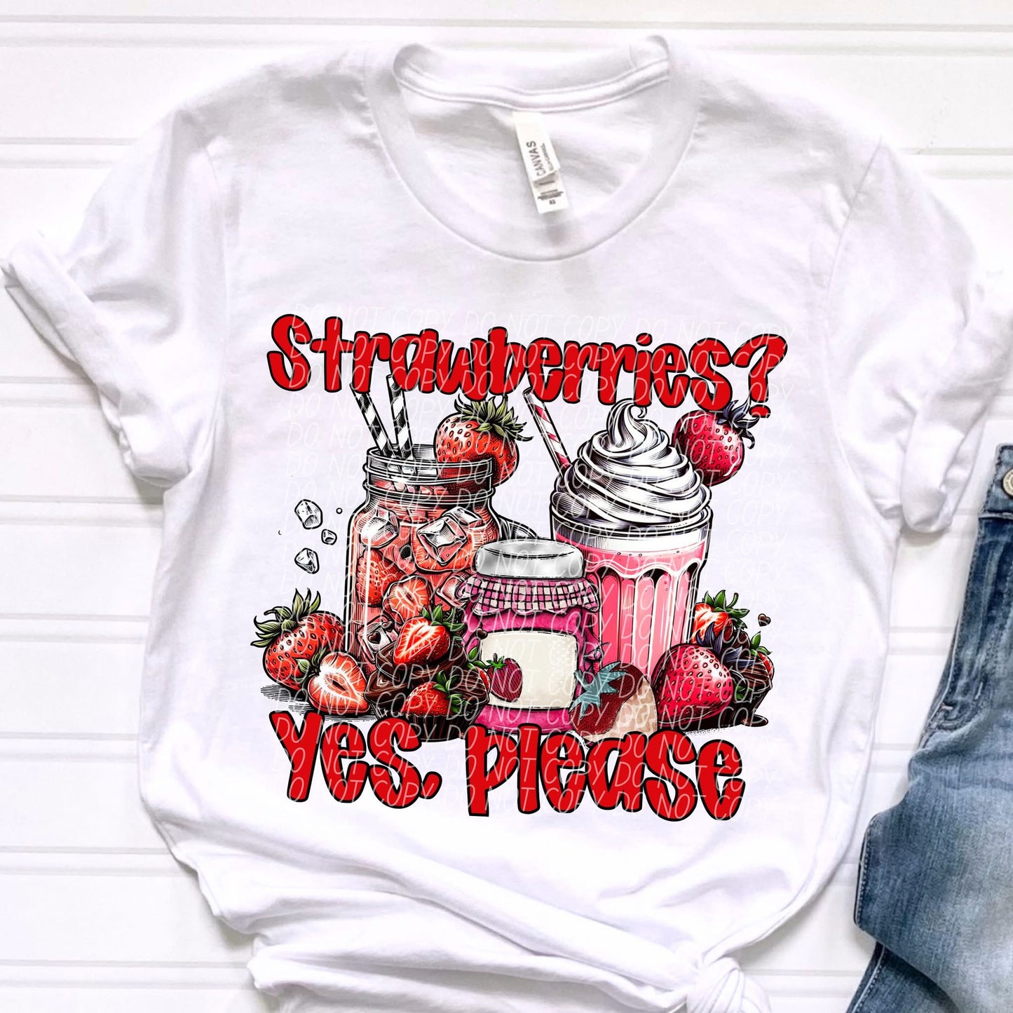 Strawberries Yes Please DTF Transfer