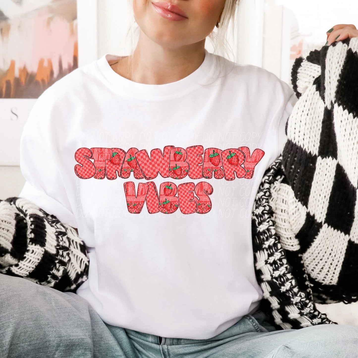 Strawberry Vibes DTF Transfer