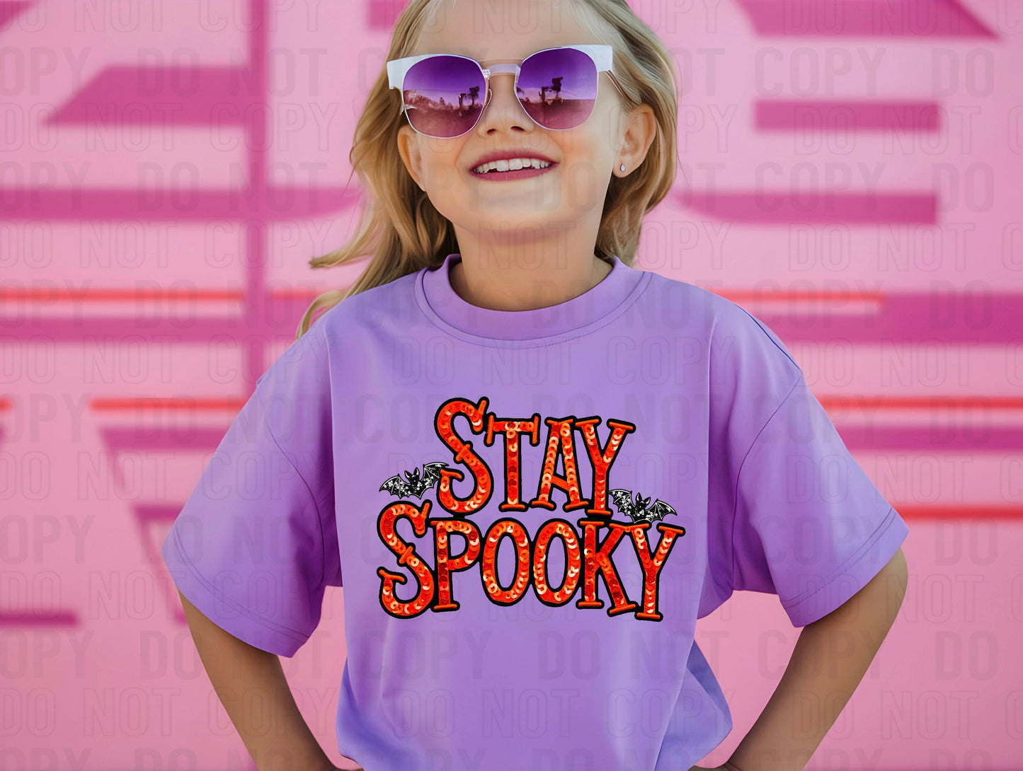 Stay Spooky Orange Sequined DTF Transfer