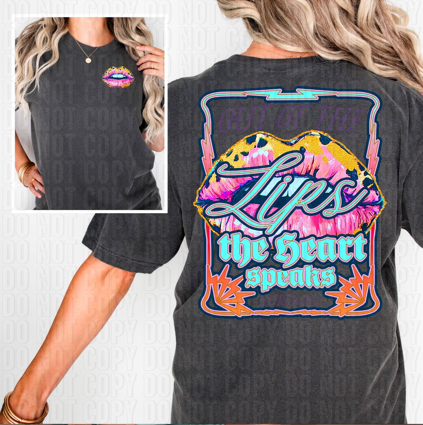 Lips The Heart Speaks Front/Back DTF Transfer