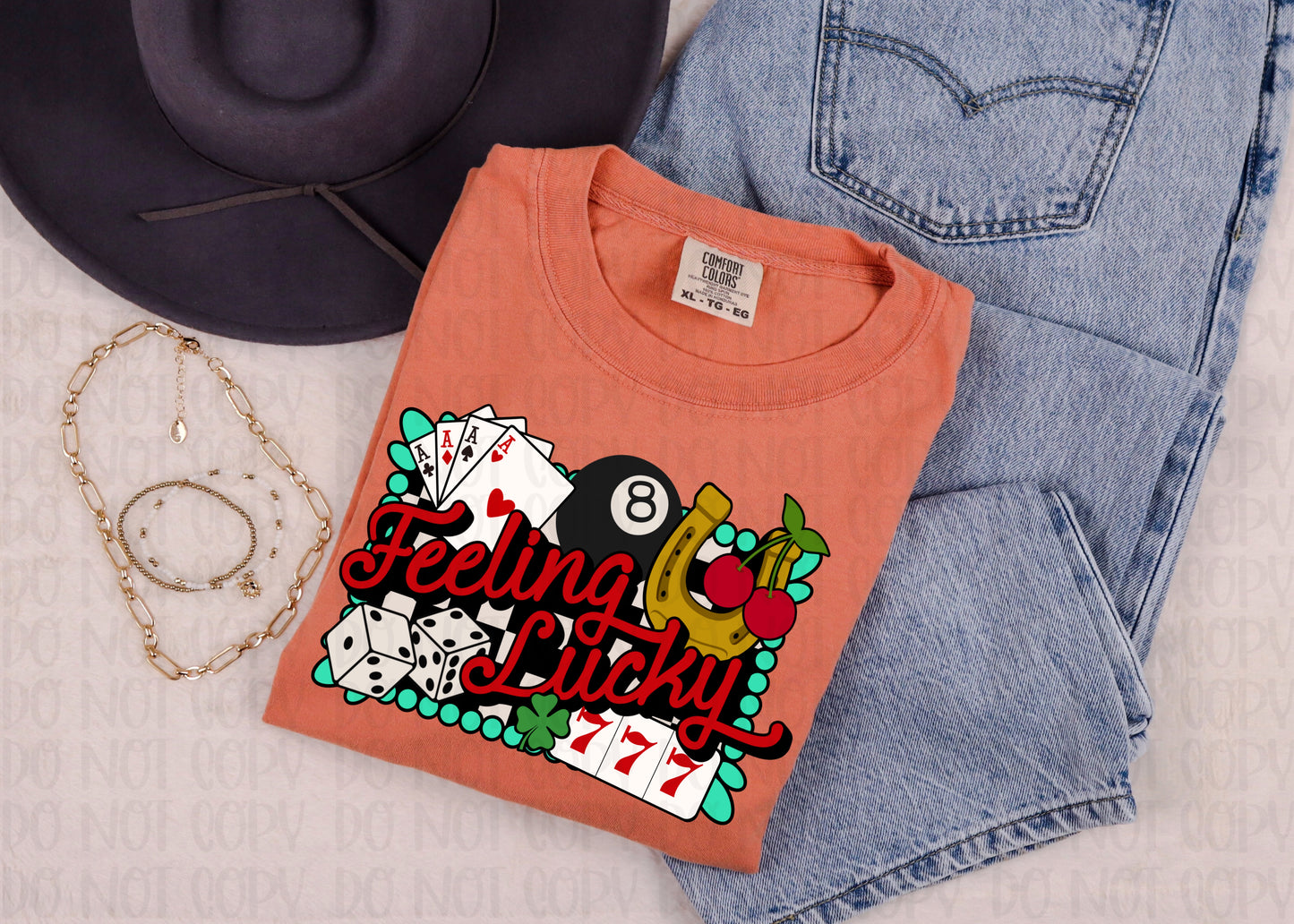 Feeling Lucky Red DTF Transfer