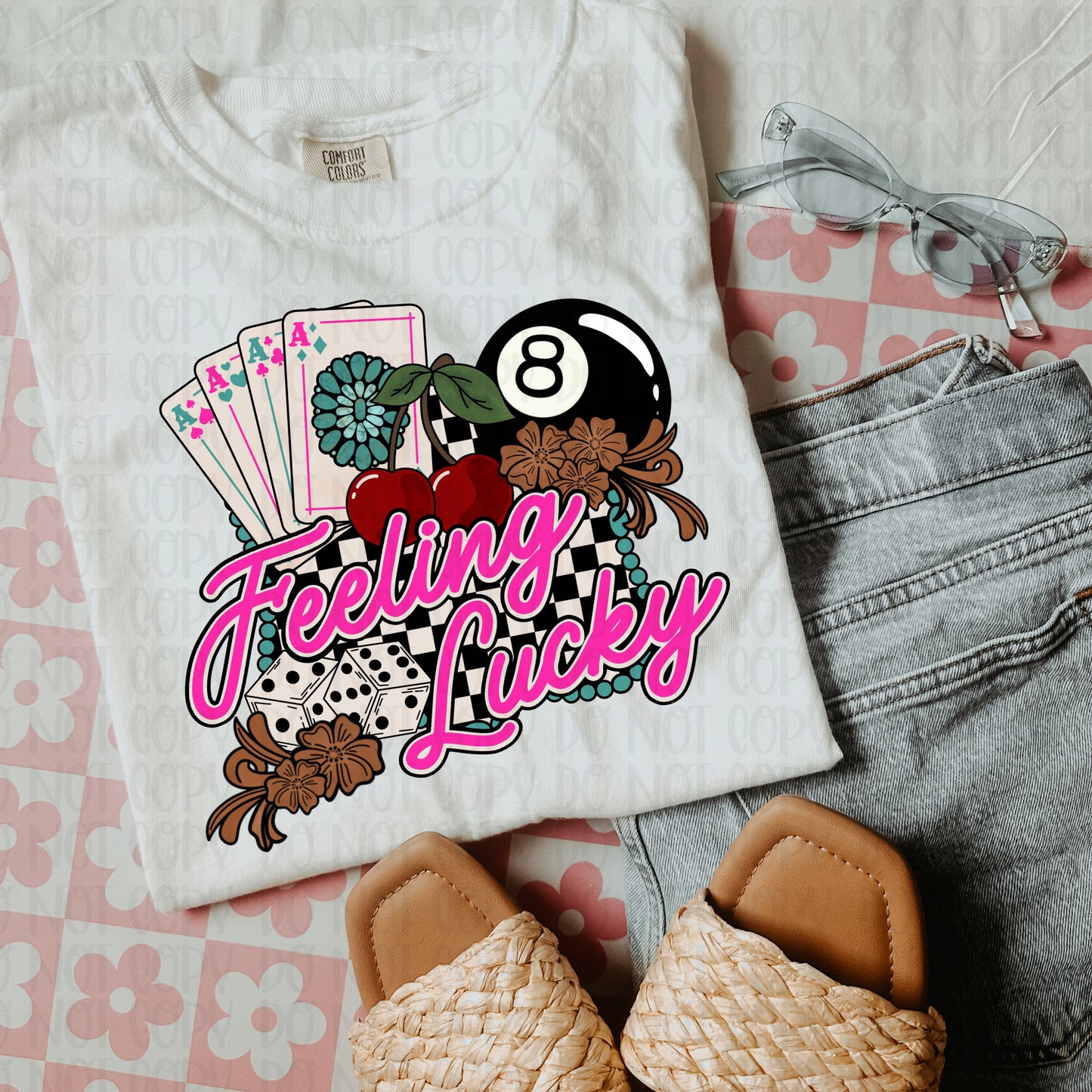 Feeling Lucky Pink DTF Transfer