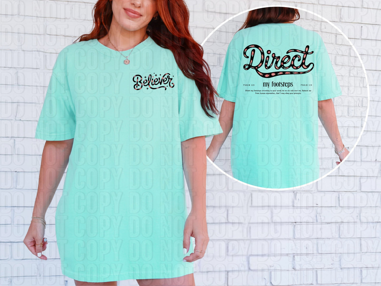 Direct My Footsteps Front/Back DTF Transfer