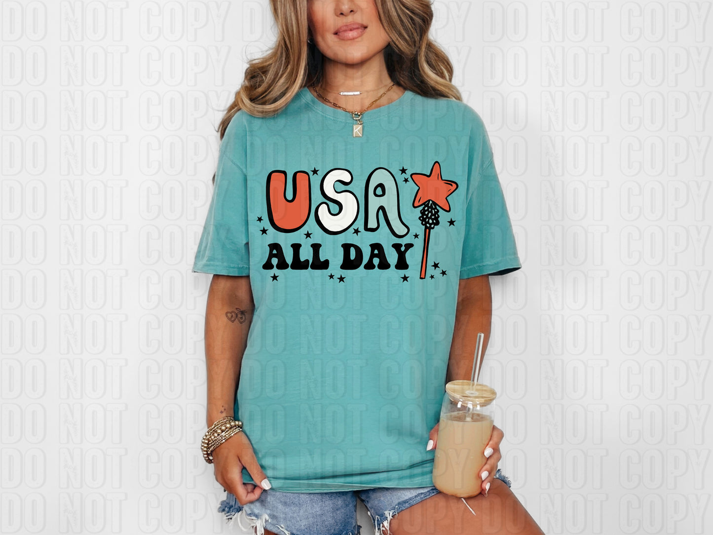 USA All Day Doodle DTF Transfer