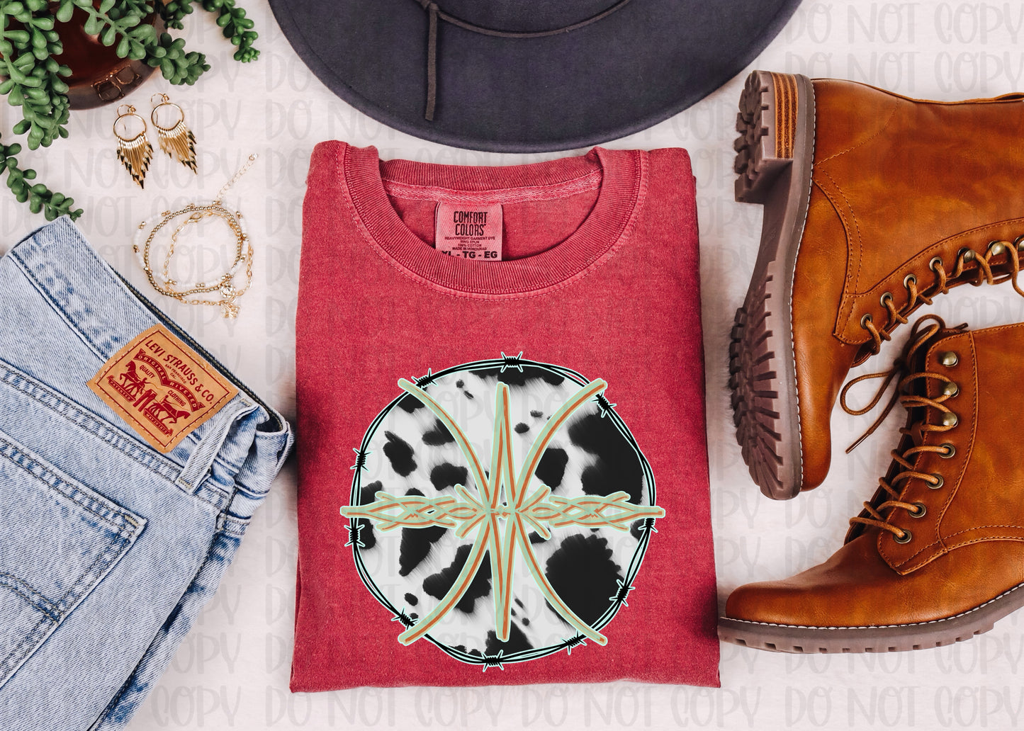 Fence Black White Cowhide DTF Transfer