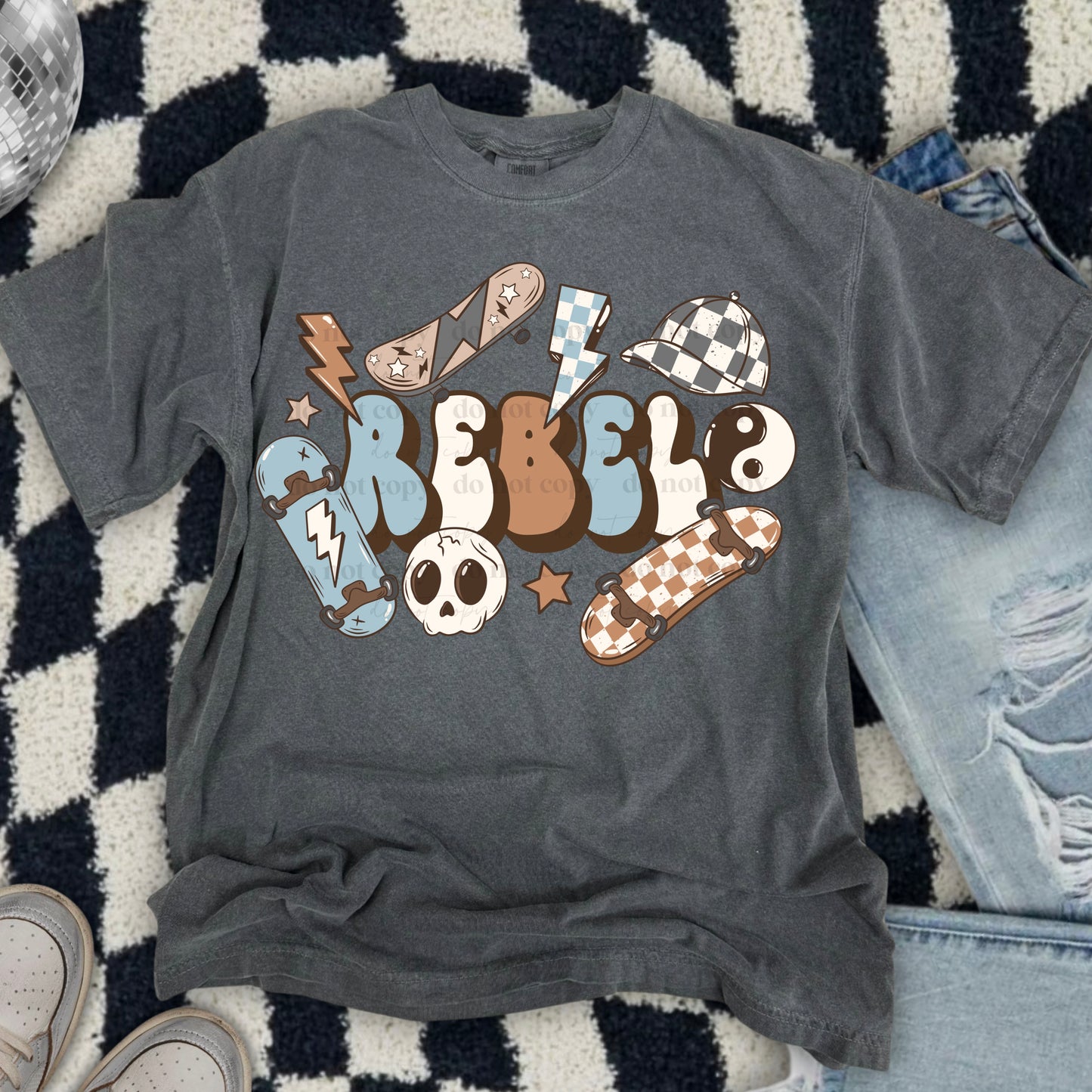 Rebel Checkered DTF Transfer