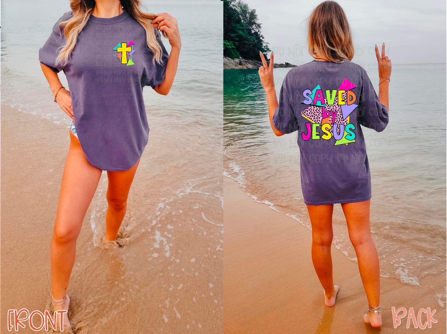 Saved By Jesus Front/Back DTF Transfer