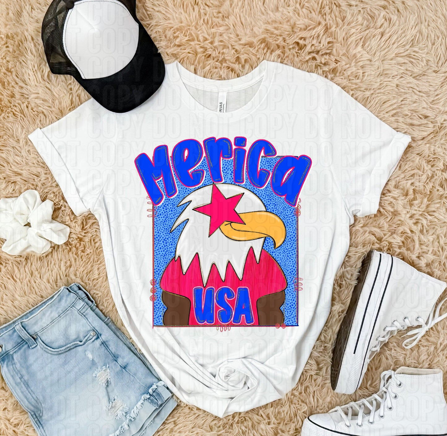 America USA Pink Eagle DTF Transfer