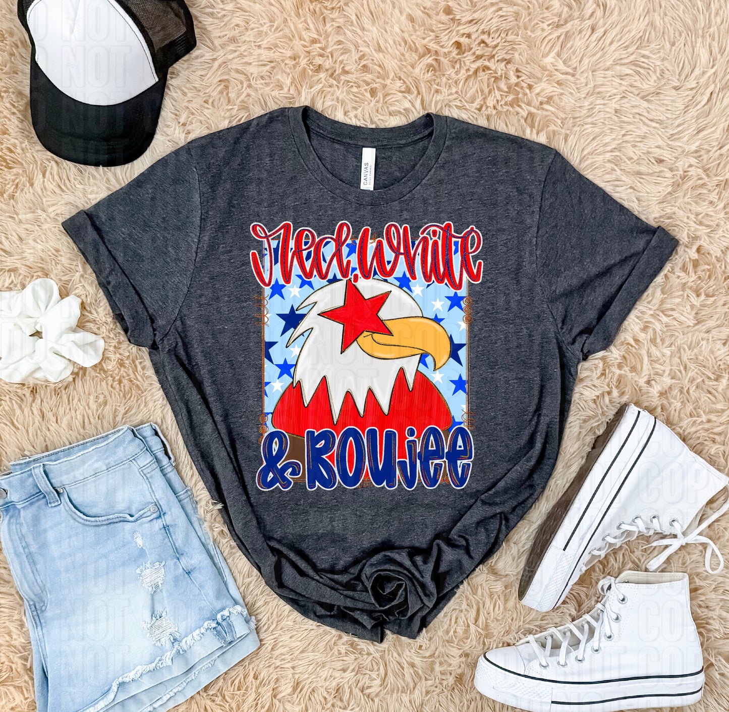 Red White & Boujee Eagle Red DTF Transfer