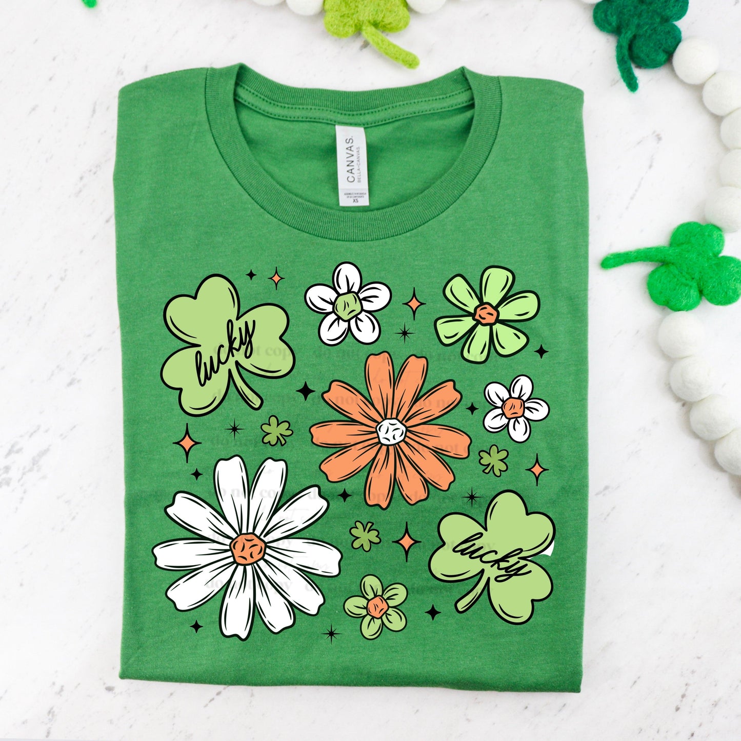 Lucky St Patrick Flowers DTF Transfer