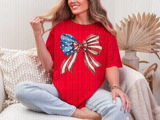 Preppy 4th Of July Bow DTF Transfer