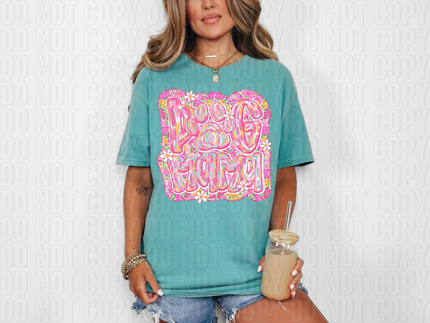 Dog Mama Floral Dalmatian DTF Transfer