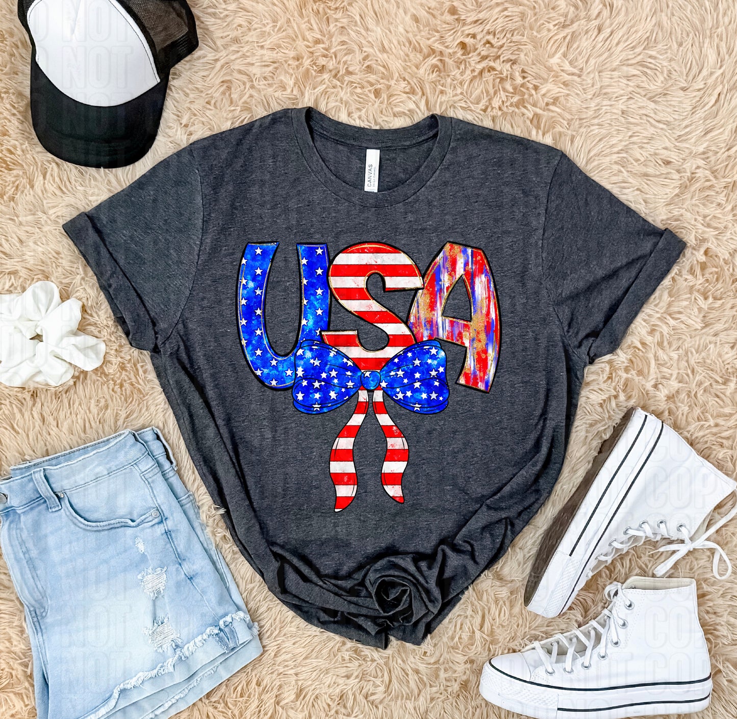USA Coquette Bright Doodle DTF Transfer