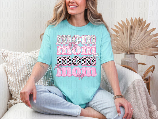Mom Preppy Coquette Stacked DTF Transfer