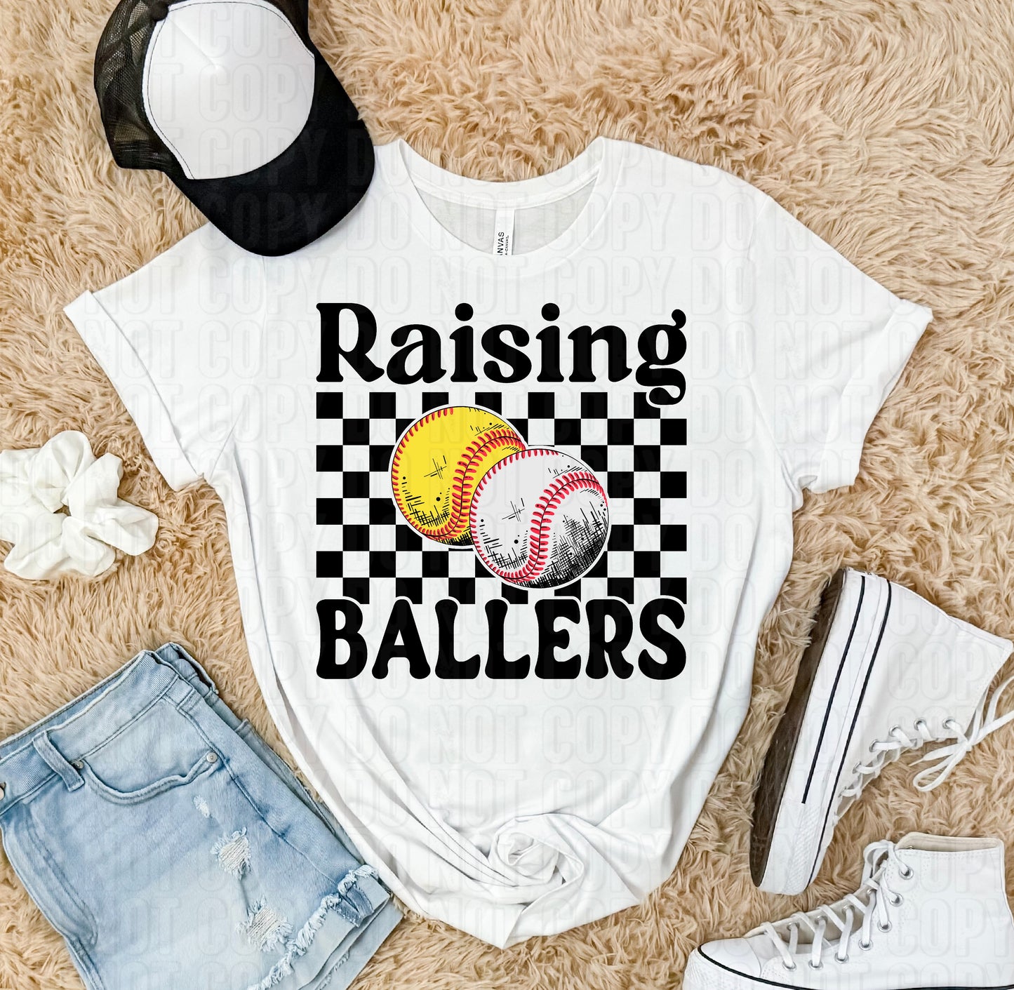 Raising Ballers Checkered DTF Transfer