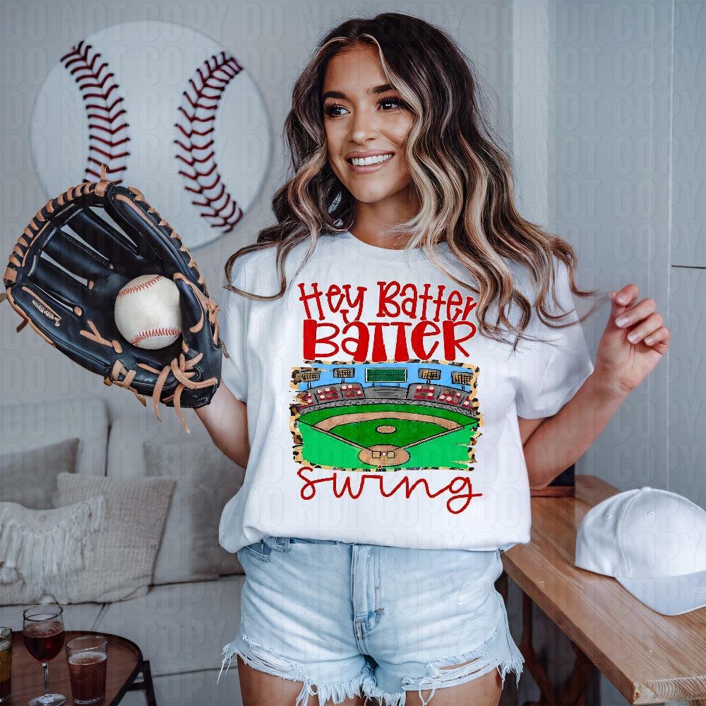 Hey Batter Batter Swing Bright DTF Transfer