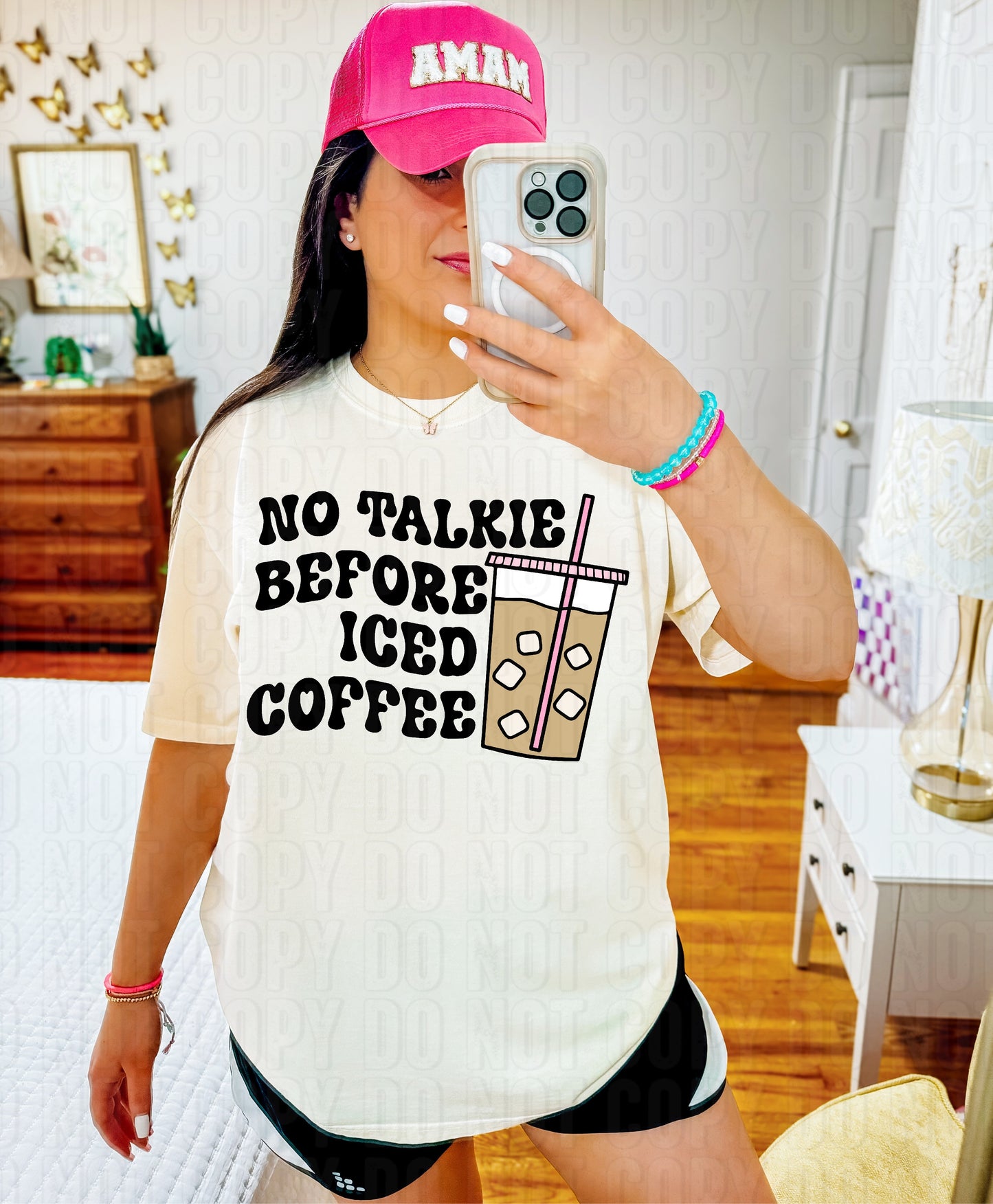 No Talkie Before Iced Coffee DTF Transfer