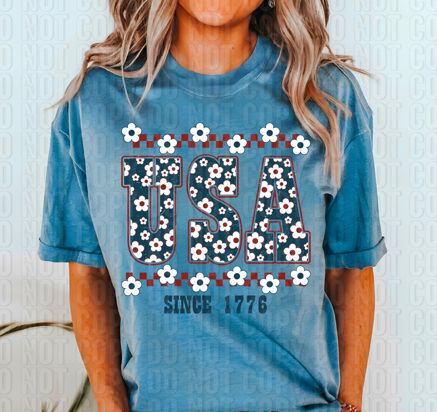 USA Since 1776 Floral DTF Transfer