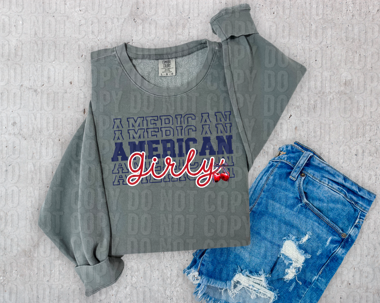 American Girly Stacked Cherries And Bows DTF Transfer