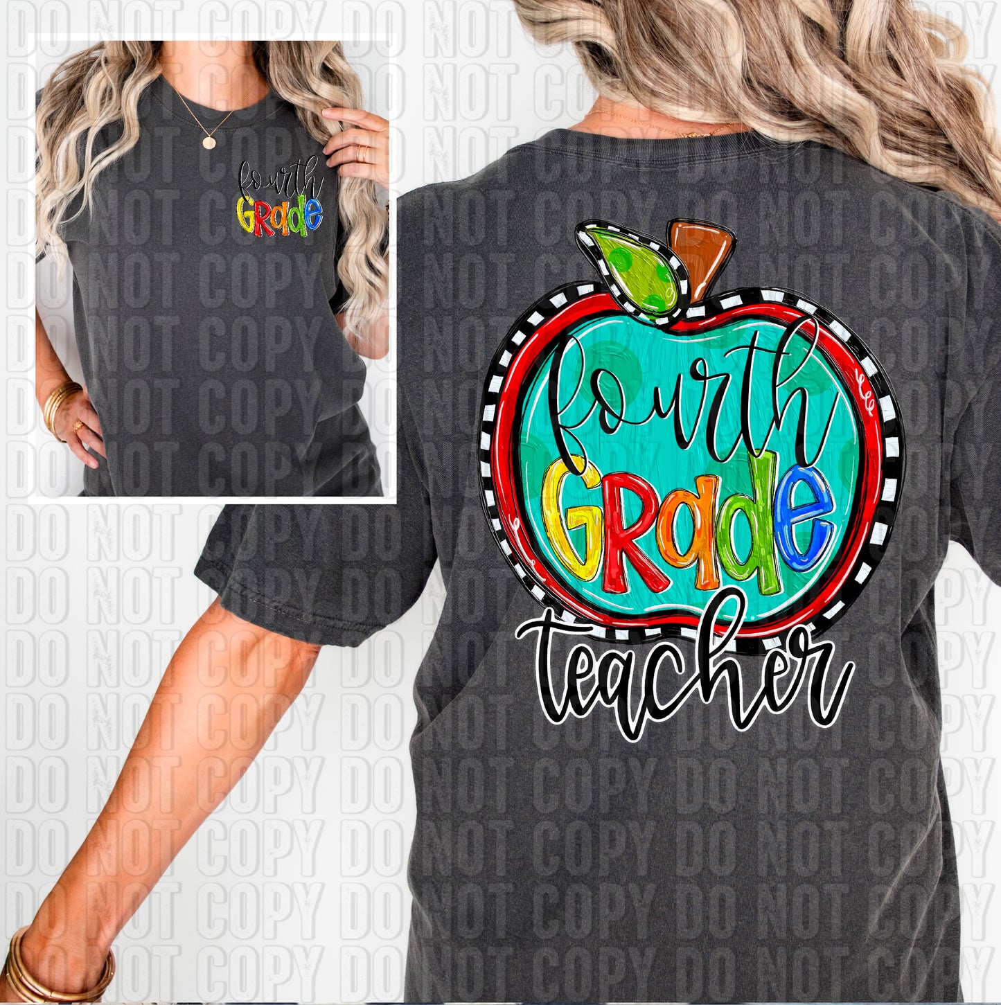 Fourth Grade Teacher Front/Back DTF Transfer