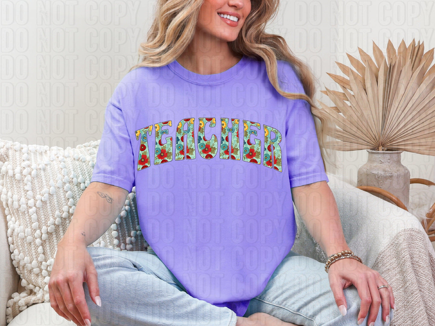 Teacher Floral DTF Transfer