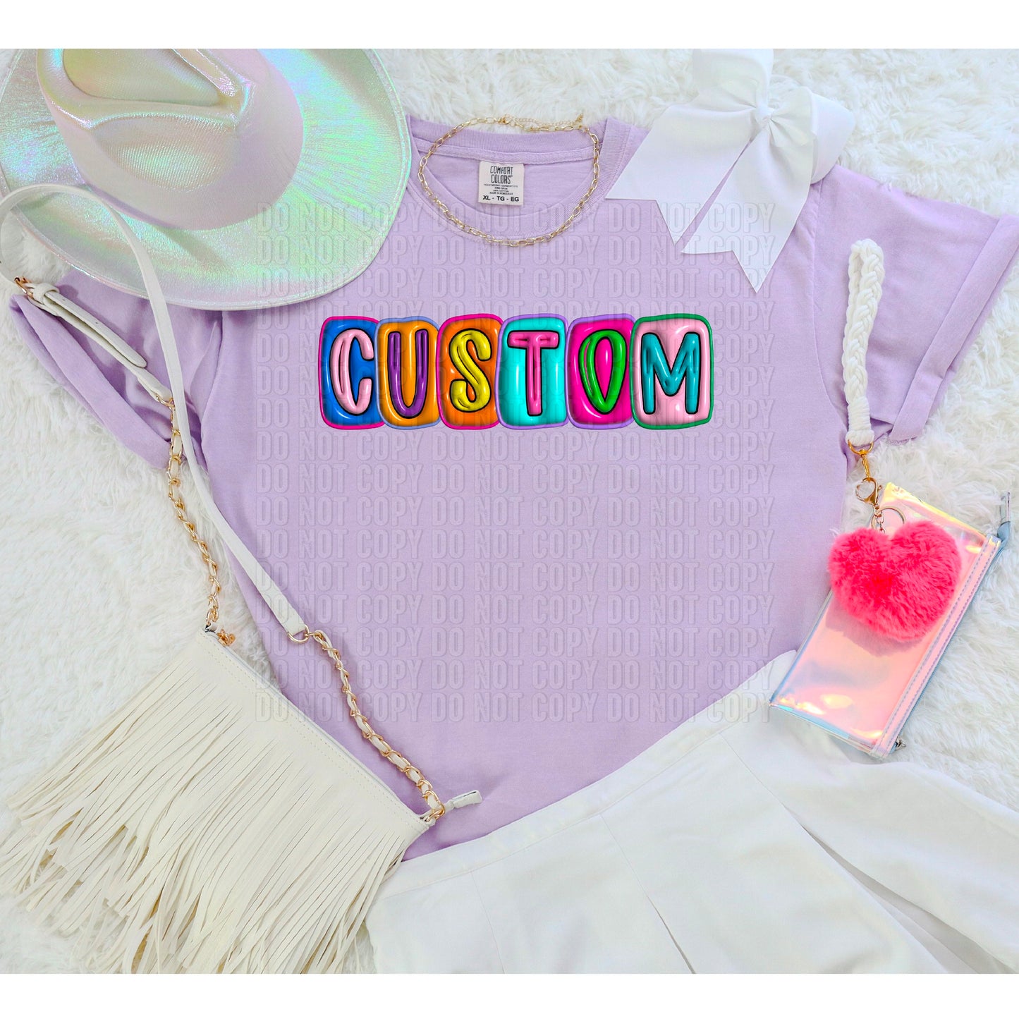 3D Inflatable Faux Custom Team Mascot/Name DTF Transfer