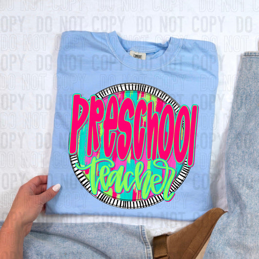 Pre-School Teacher Bright Circle Occupation DTF Transfer