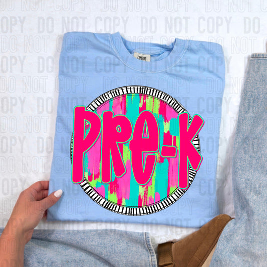 Pre-K Bright Circle DTF Transfer