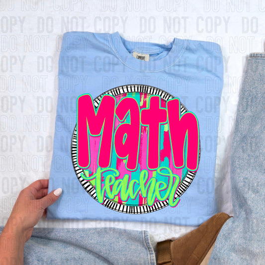 Math Teacher Bright Circle Occupation DTF Transfer