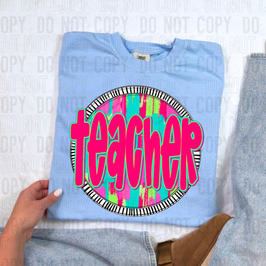 Teacher Bright Circle Occupation DTF Transfer