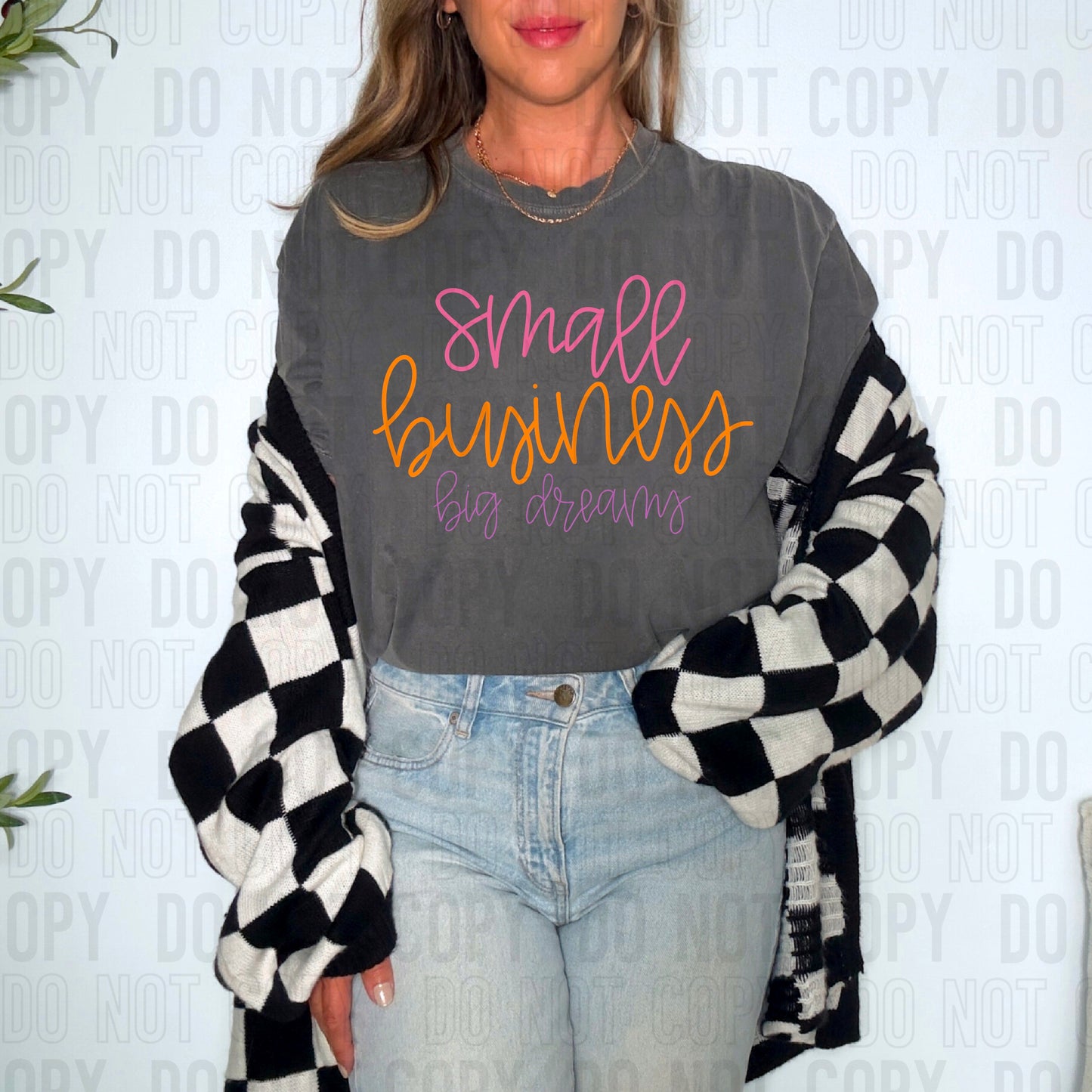 Small Business Big Dreams Pink And Orange DTF Transfer