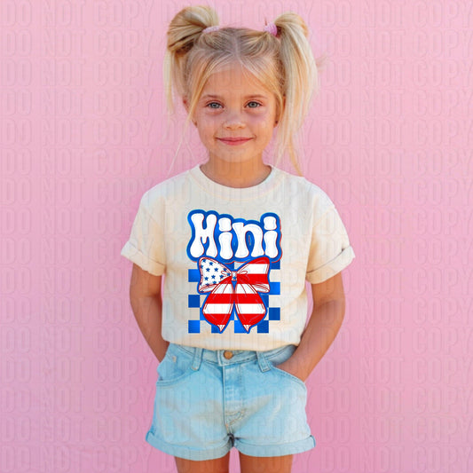 Mini American Flag Bow DTF Transfer