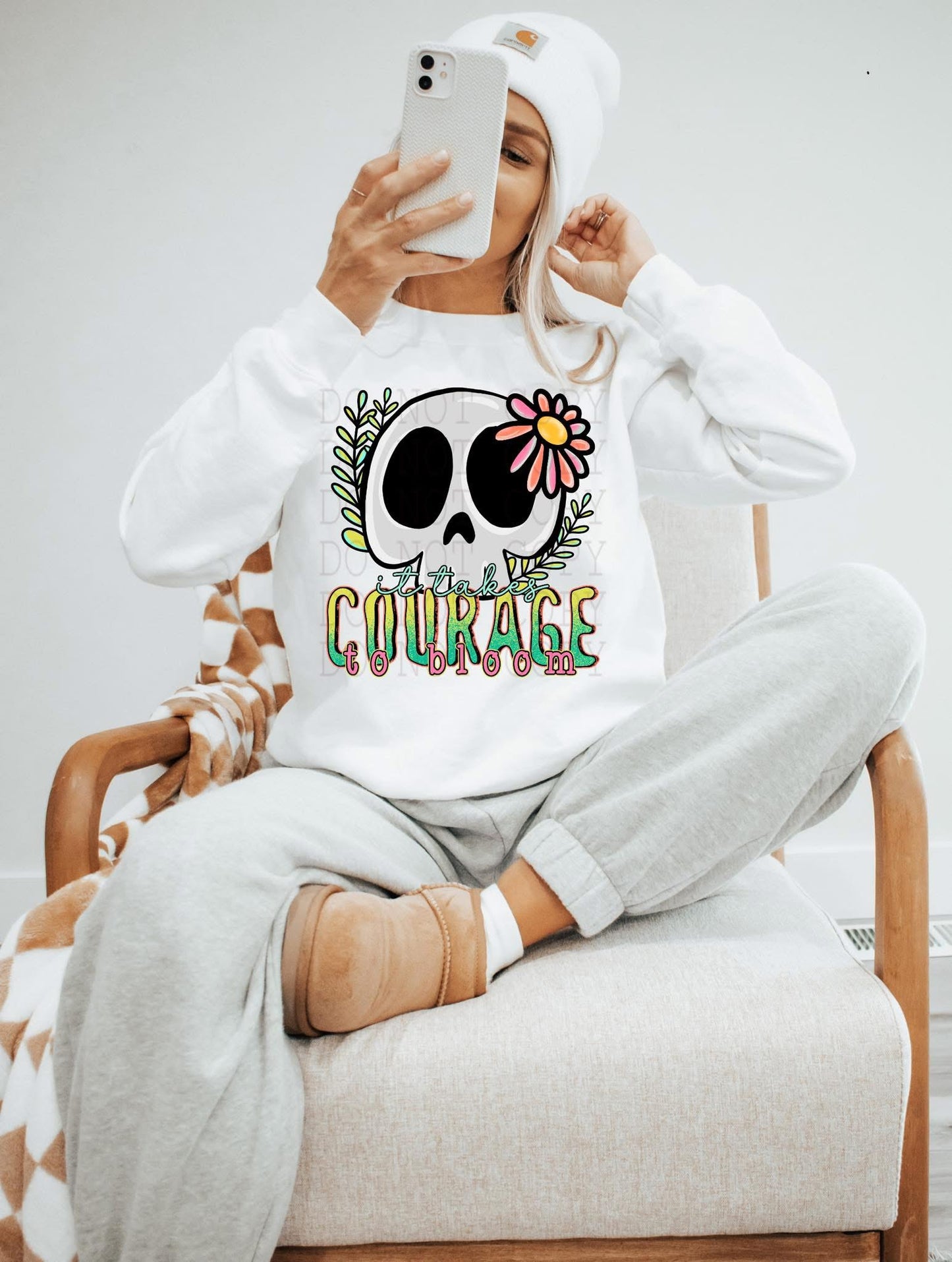 It Takes Courage To Bloom DTF Transfer