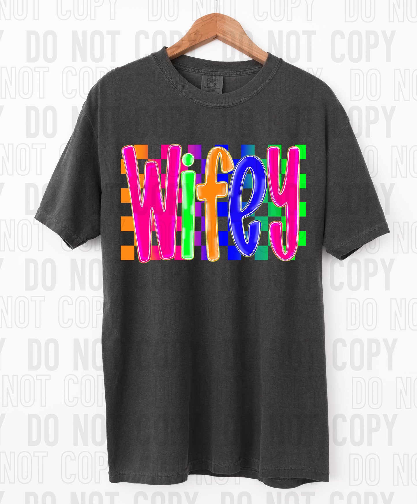Wifey Bright Checkered DTF Transfer