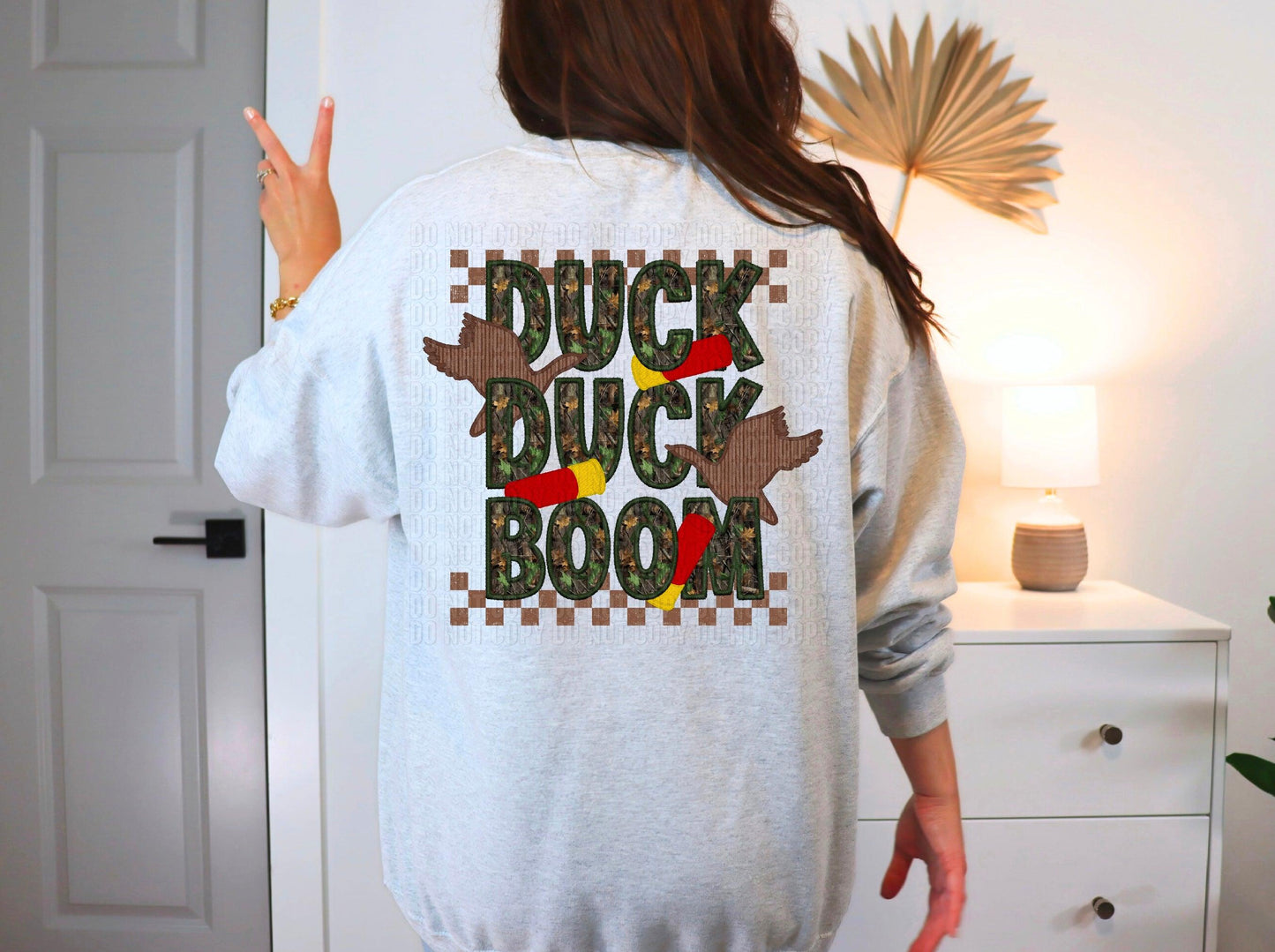 Duck Duck Boom Faux Embroidery DTF Transfer
