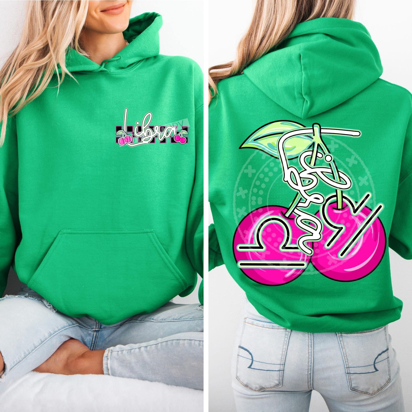 Libra Birth Month Cherry Front/Back DTF Transfer
