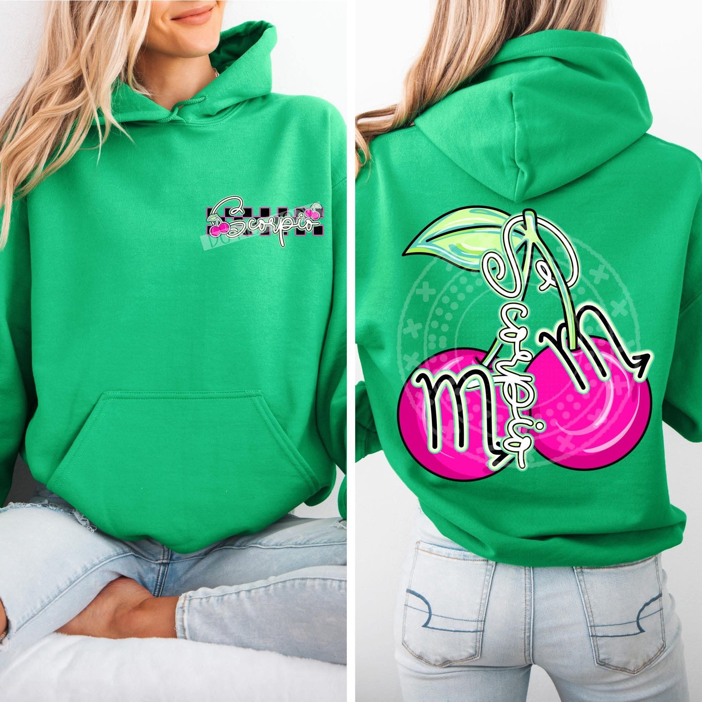 Scorpio Birth Month Cherry Front/Back DTF Transfer