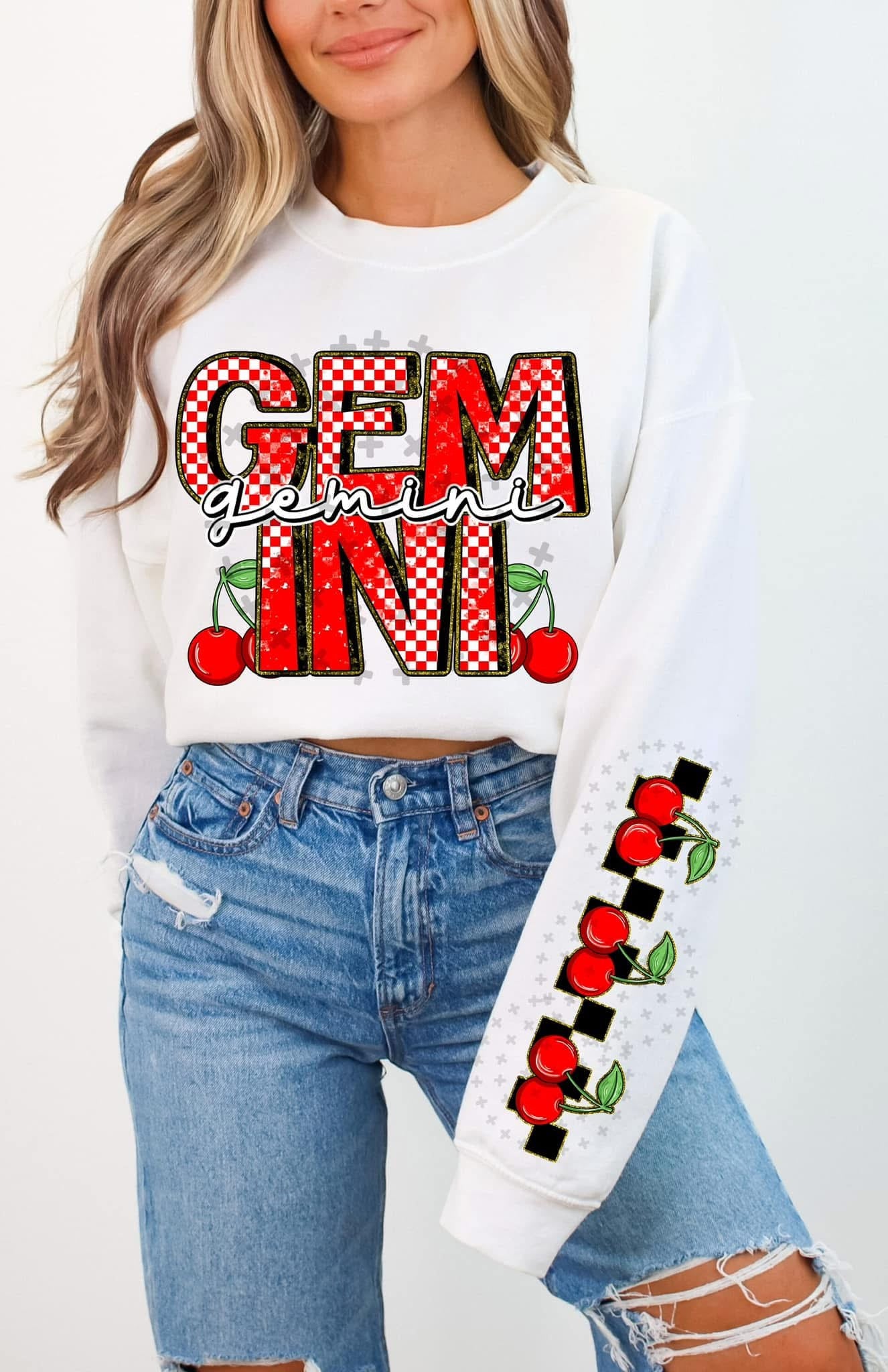 Gemini Sign Cherries DTF Transfer
