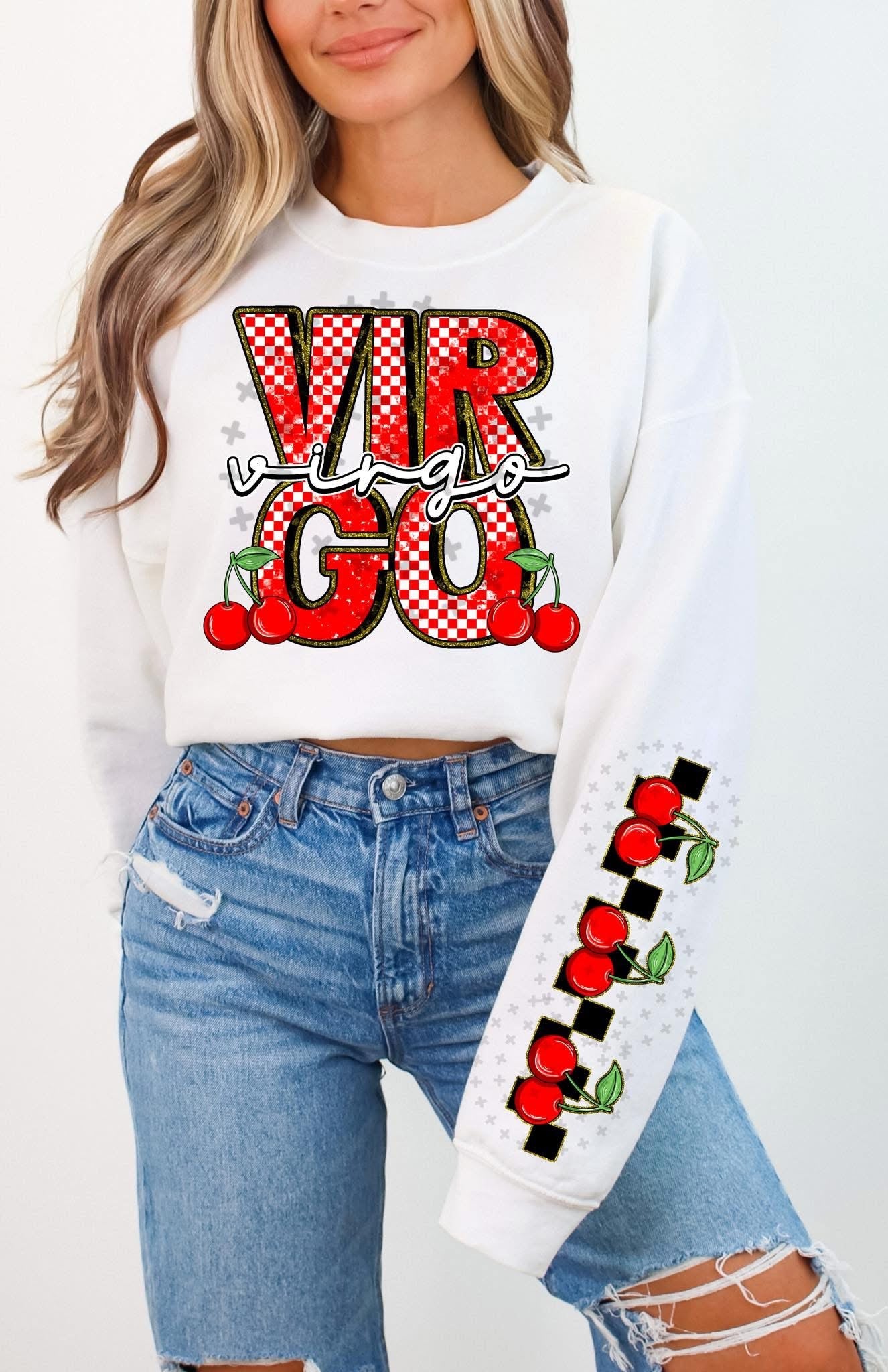 Virgo Sign Cherries DTF Transfer