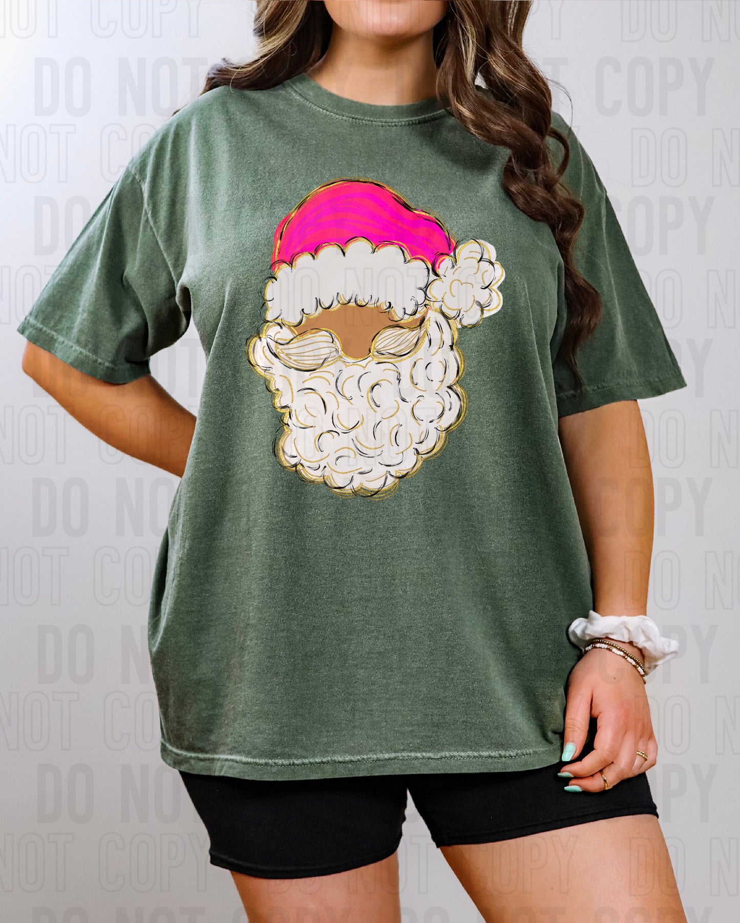 Dark Santa Pink Zebra Gold Glitz DTF Transfer