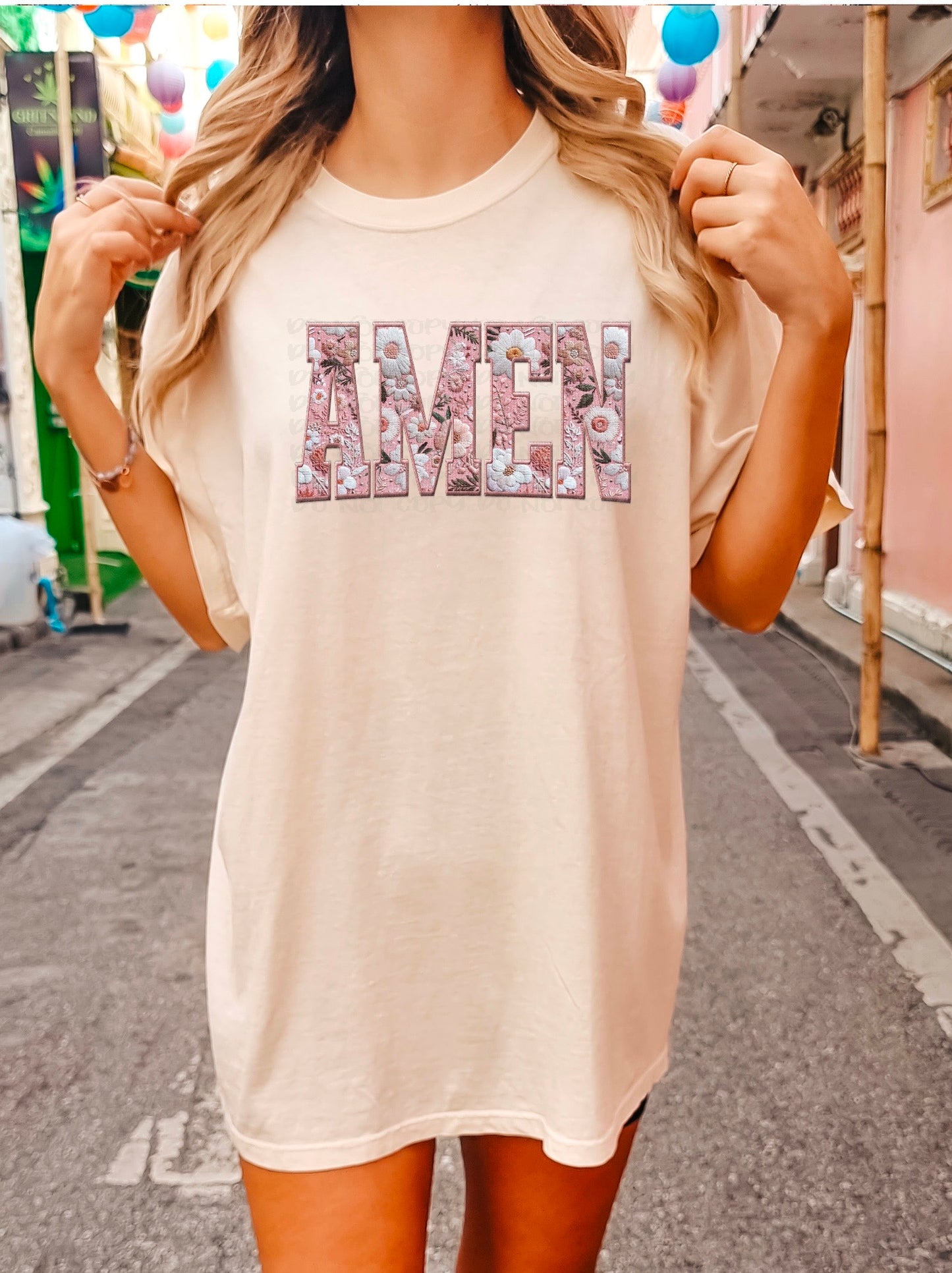 Amen Faux Embroidery DTF Transfer