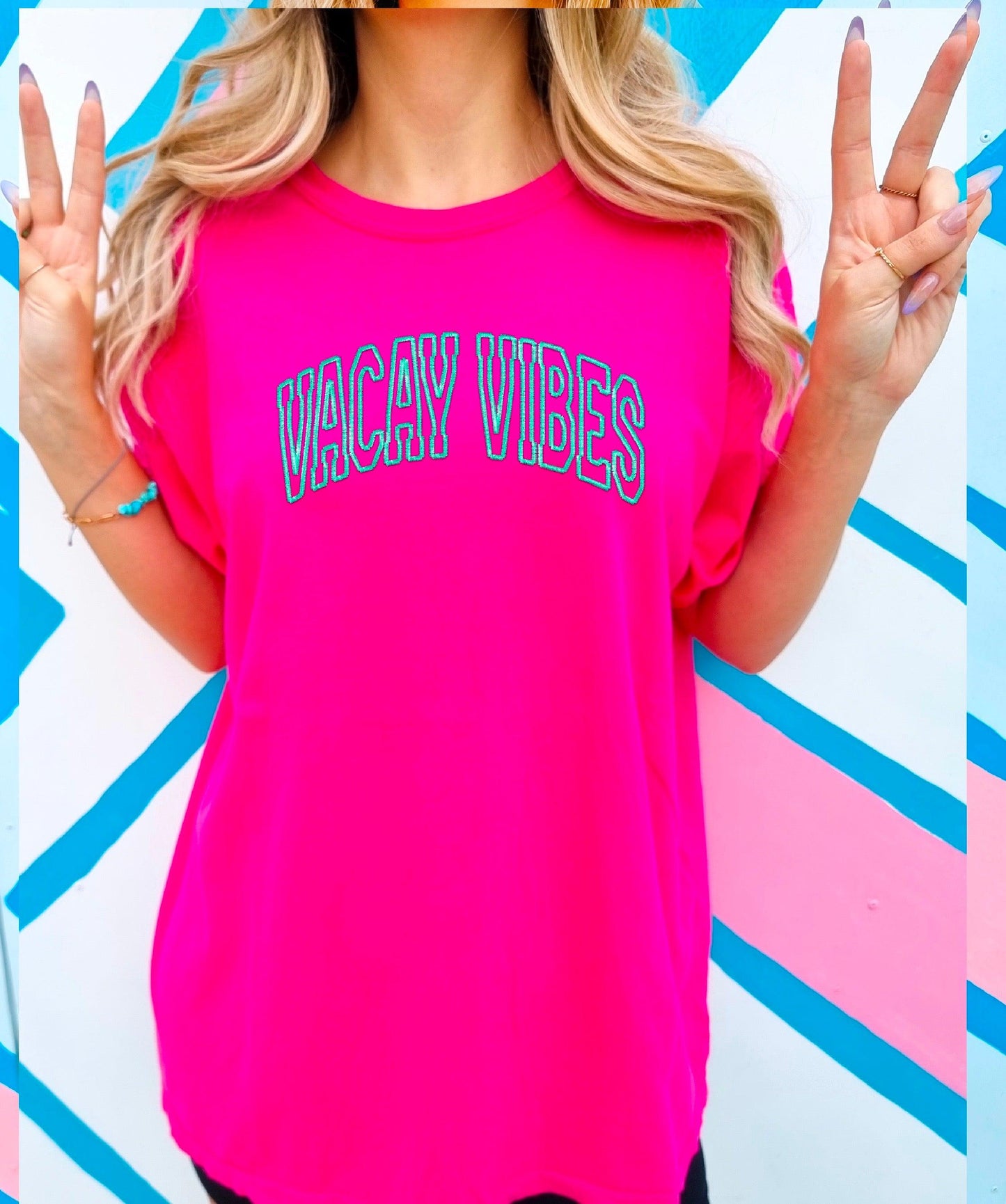 Vacay Vibes Faux Embroidery DTF Transfer