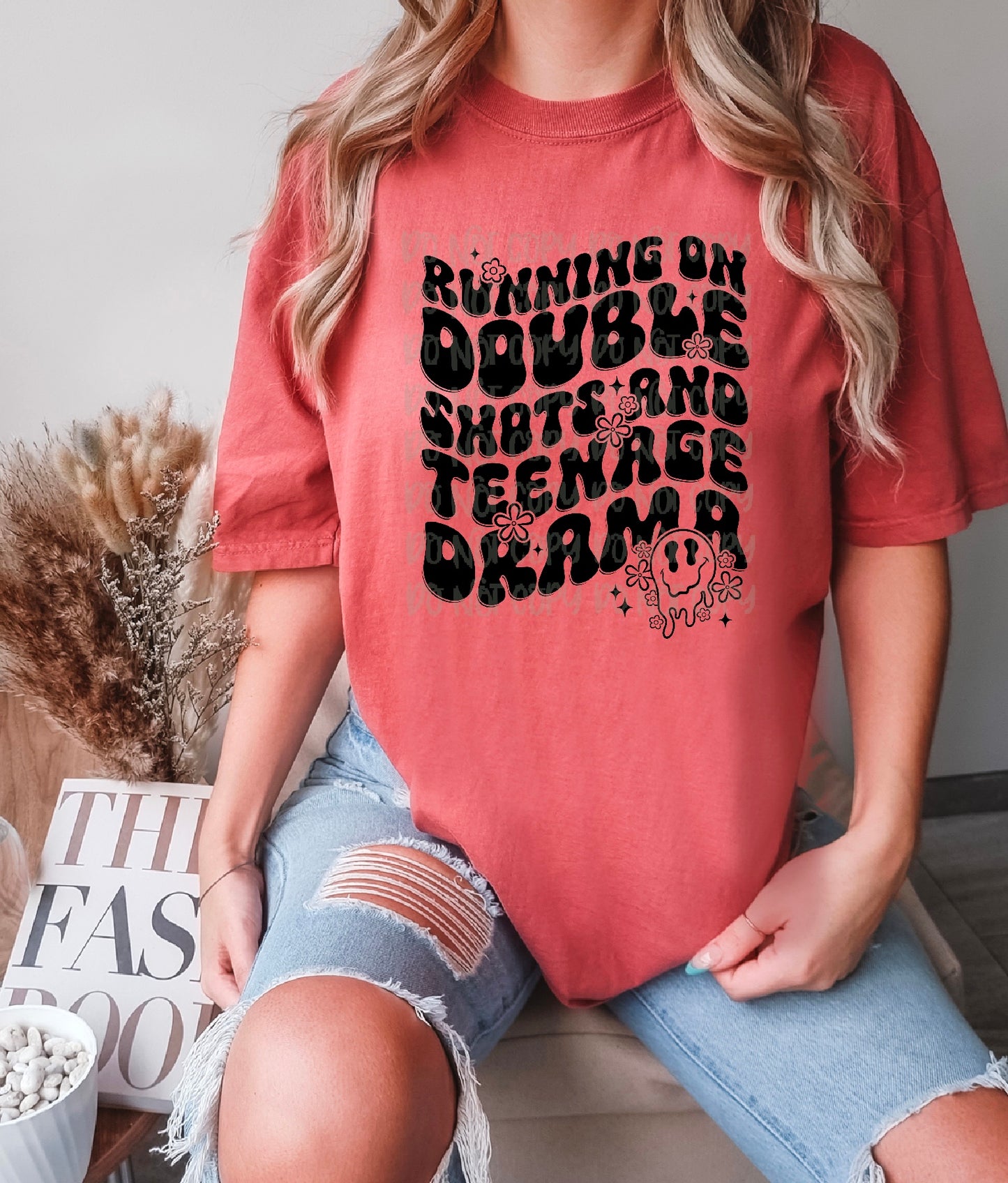 Running on Double Shots and Teenage Drama DTF Transfer