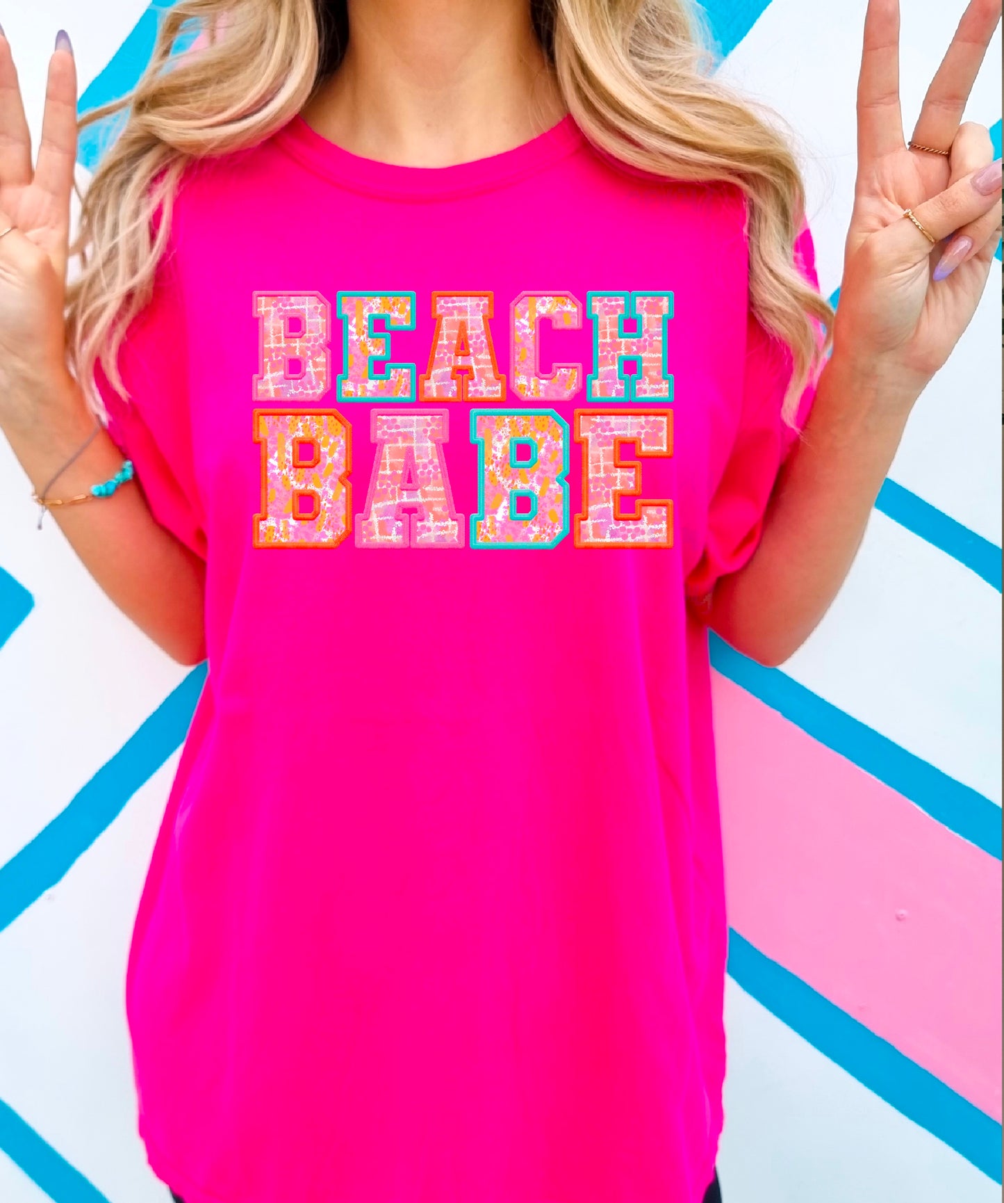 Beach Babe Faux Embroidery DTF Transfer