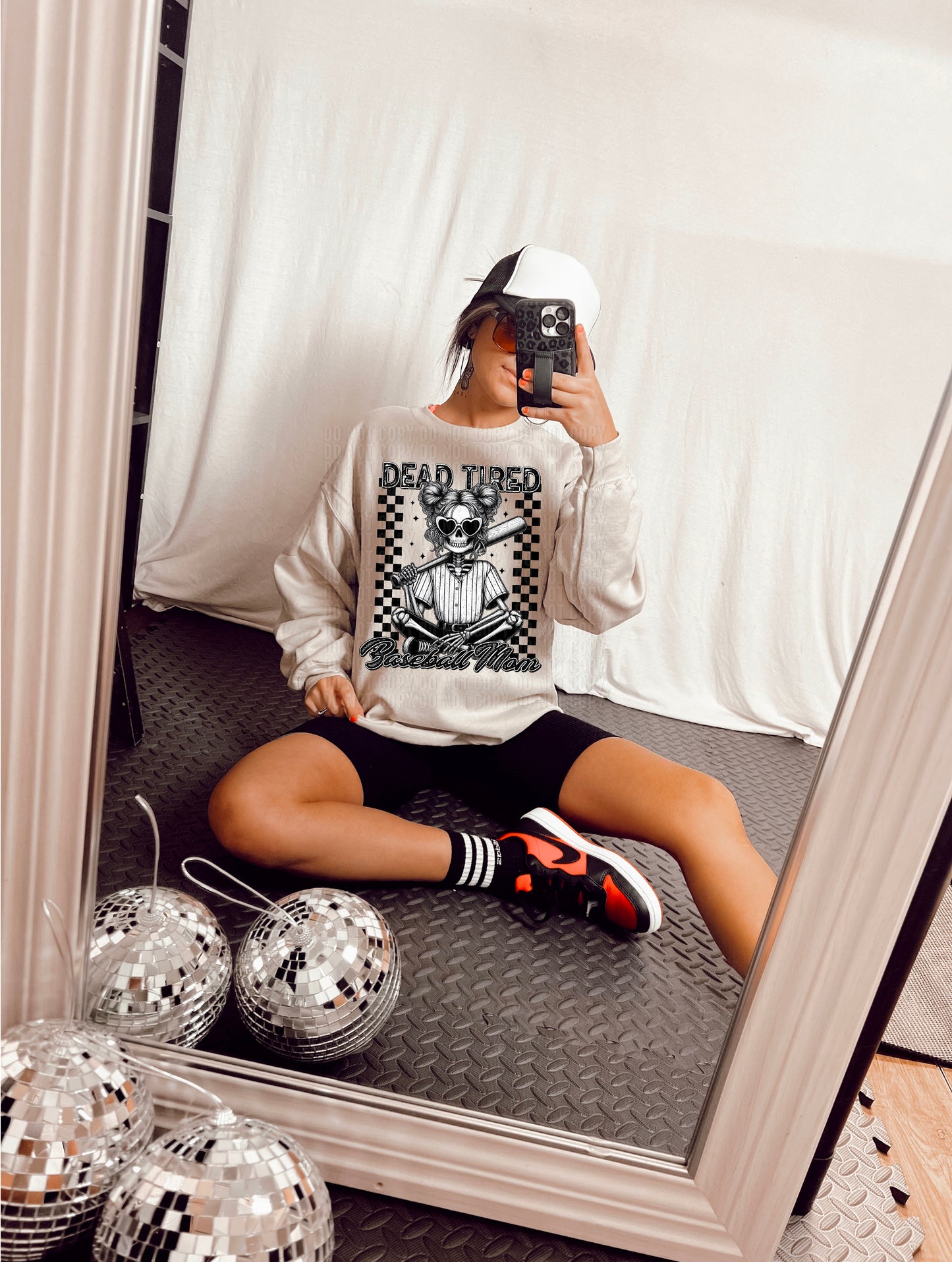 Dead Tired Baseball Mom Skellie DTF Transfer