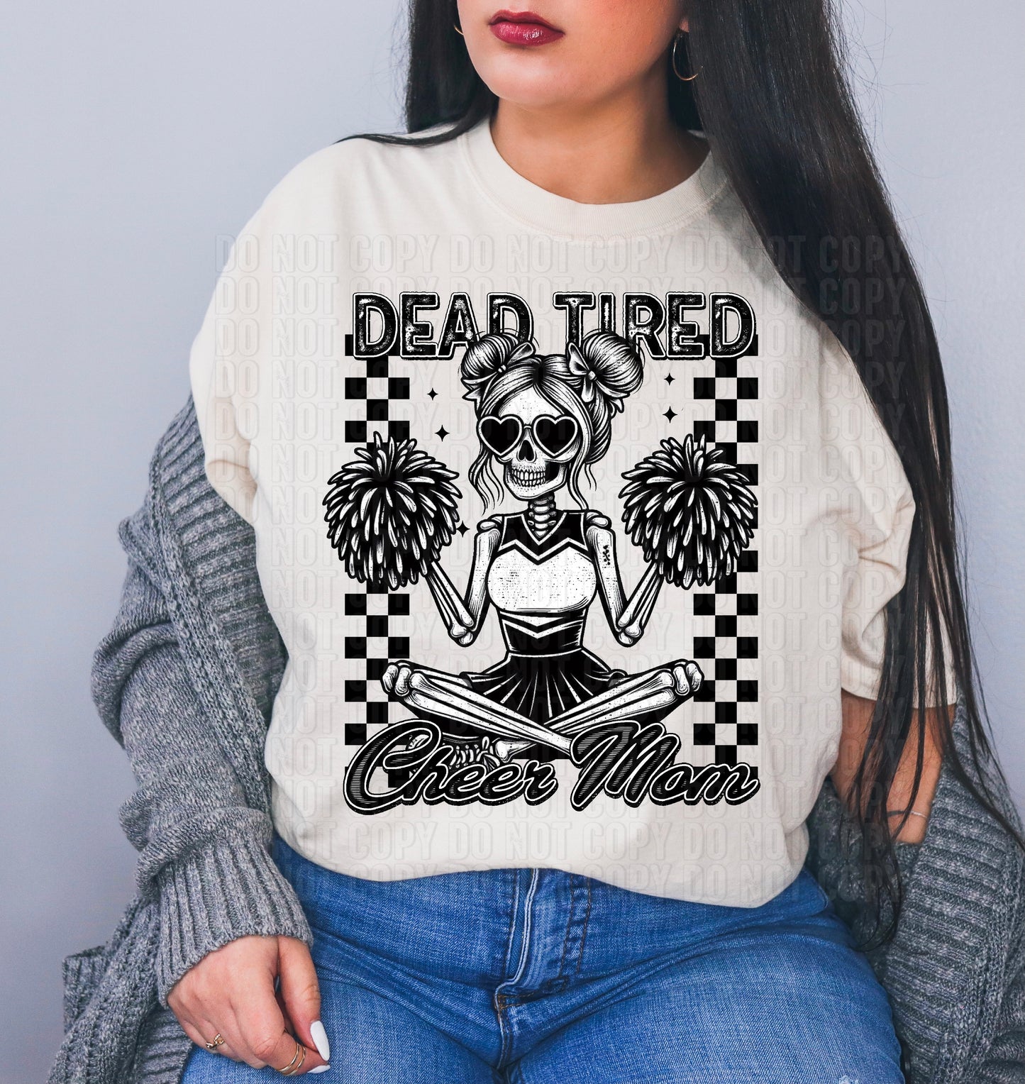 Dead Tired Cheer Mom DTF Transfer